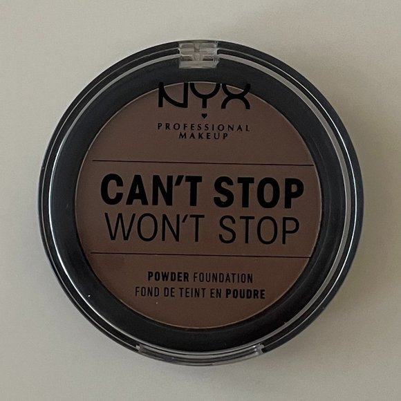 NYX Can't Stop Won't Stop Powder Foundation 22.3 Walnut 10.7g Full Coverage New - Picture 2 of 3